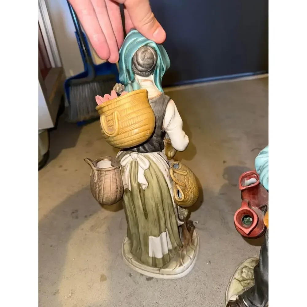 Lenwile Ardalt Japan Village Water/Wine Jugs Man Figurine  Hand Painted 